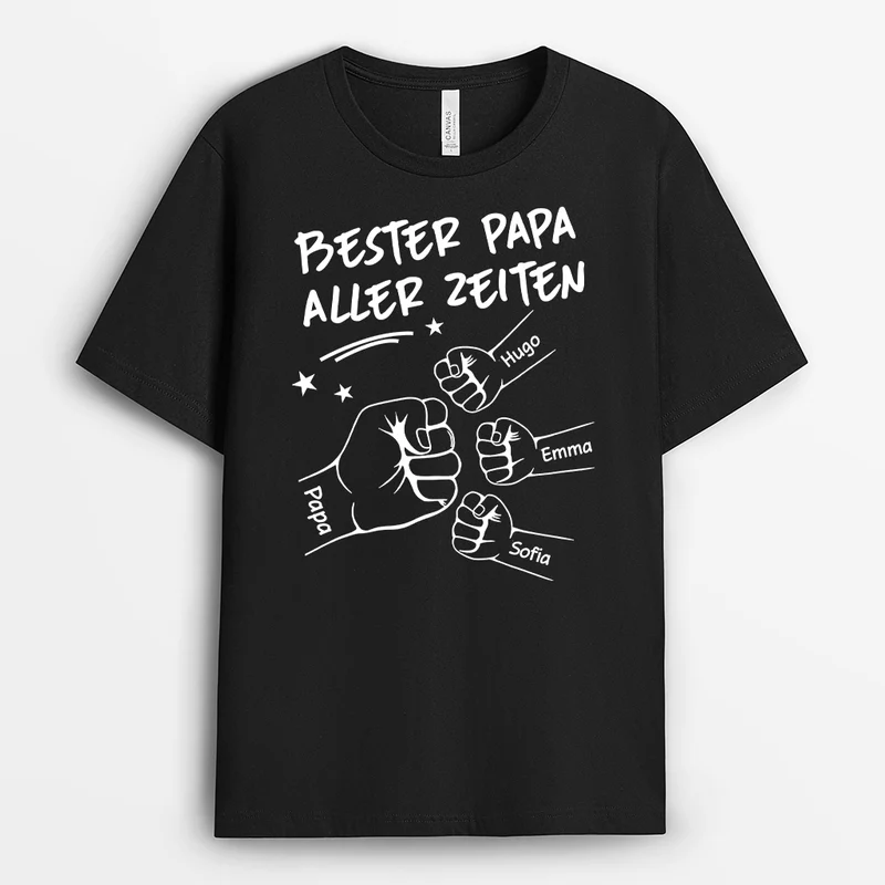 Bester Papa Aller Zeiten - Personalisiertes Geschenk | Tasse Papa mit Faust