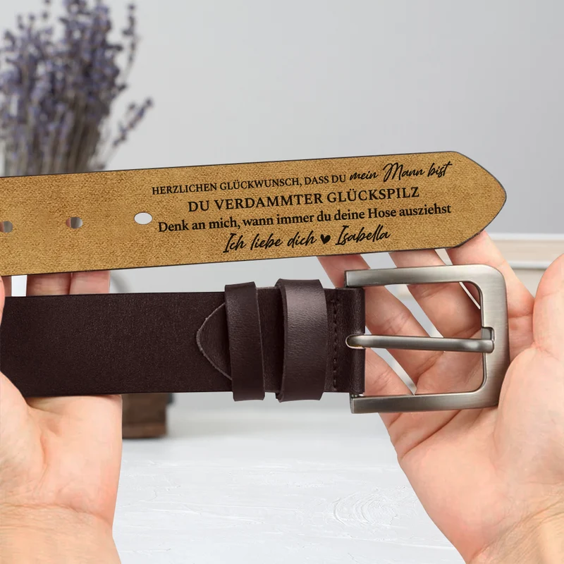 Herzlichen Glückwunsch Dass Du Mein Mann Bist - Personalisiertes Geschenk | Gürtel für Paare