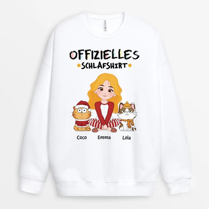 Offizielles Schlafshirt - Personalisierte Geschenke Katze | Sweatshirts Cartoon