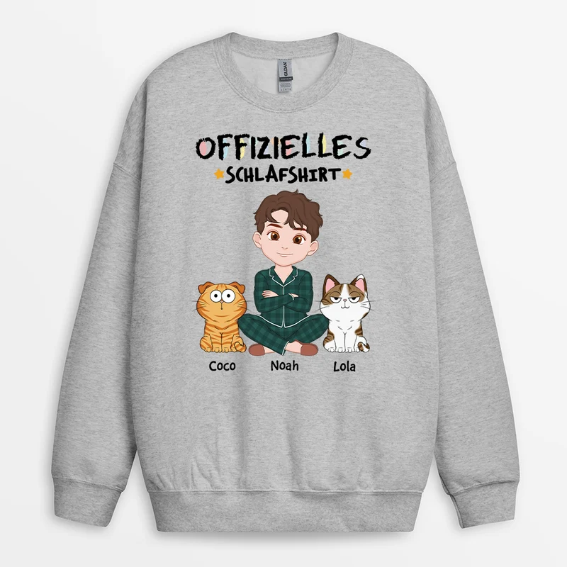 Offizielles Schlafshirt - Personalisierte Geschenke Katze | Sweatshirts Cartoon