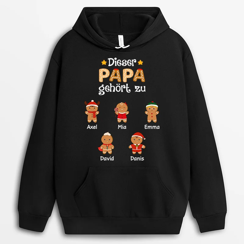 Dieser Opa/Diese Oma Gehört Zu Lebkuchenmann - Personalisierte Weihnachtsgeschenke | Oma/Opa Hoodi