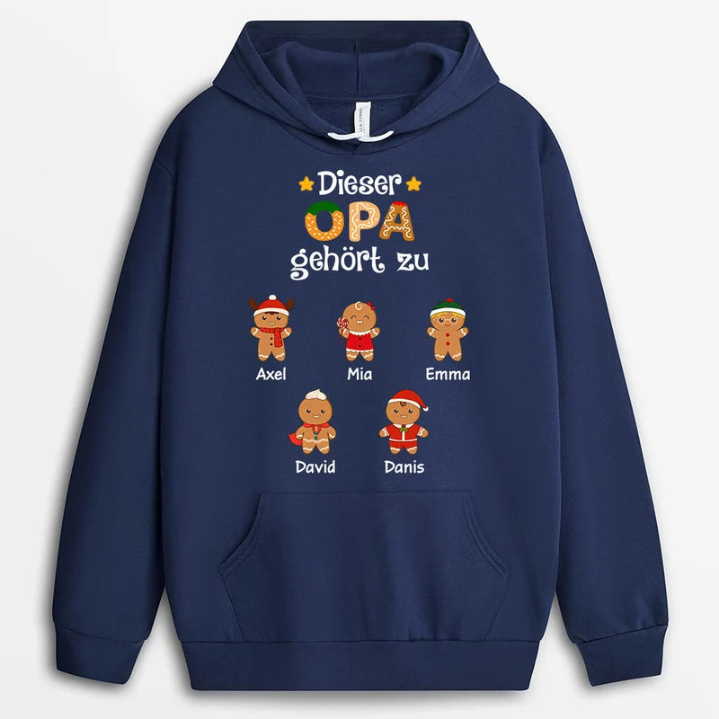 Dieser Opa/Diese Oma Gehört Zu Lebkuchenmann - Personalisierte Weihnachtsgeschenke | Oma/Opa Hoodi