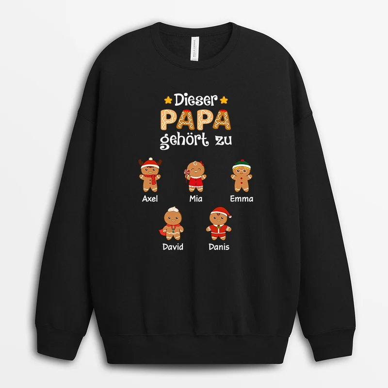 Dieser Opa/Diese Oma Gehört Zu Lebkuchenmann - Personalisierte Weihnachtsgeschenke | Sweatshirts Oma/Opa