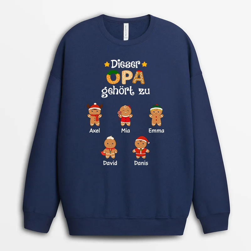 Dieser Opa/Diese Oma Gehört Zu Lebkuchenmann - Personalisierte Weihnachtsgeschenke | Sweatshirts Oma/Opa