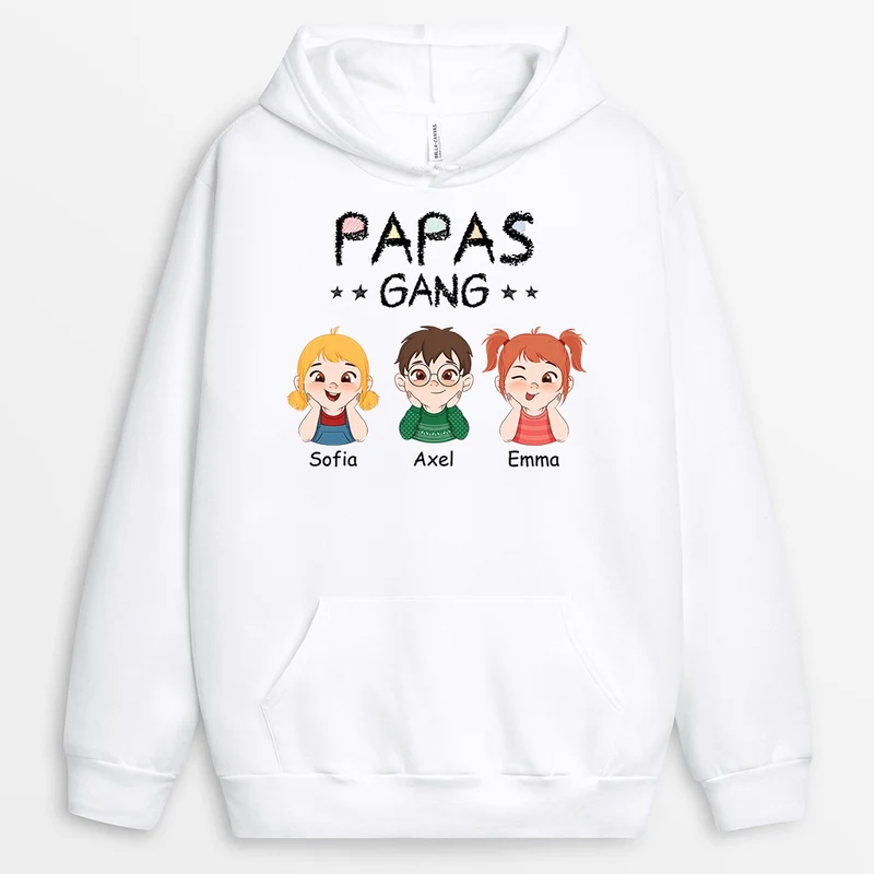 Papas/Mamas Gang - Personalisiertes Geschenk | Mama/Papa Hoodie Chibi Buntstifte