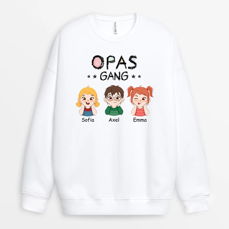 Opas/Omas Gang - Personalisiertes Geschenk | Sweatshirts Oma/Opa Chibi Buntstifte
