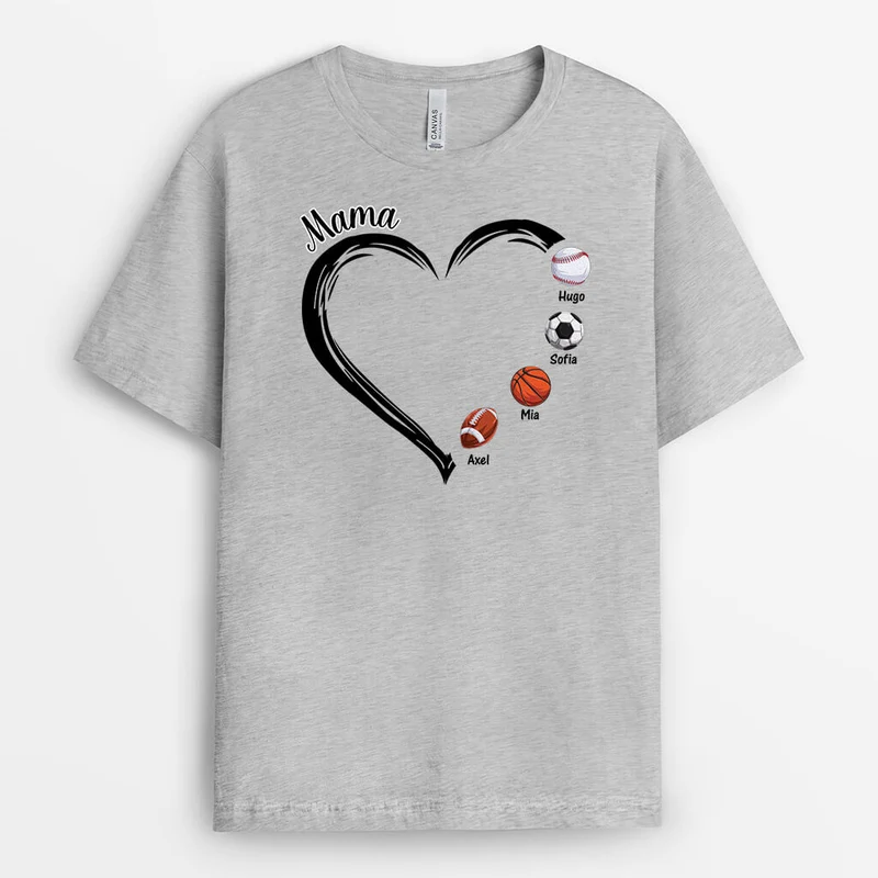 Oma/Mama Und Kinder Sportarten - Personalisiertes Geschenk | T-Shirt für Damen