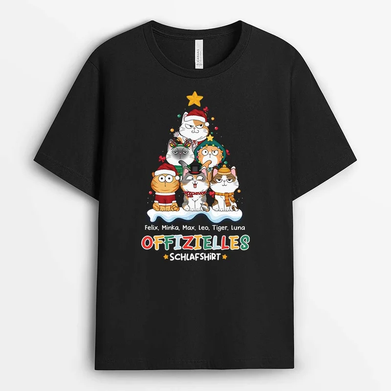 Offizielles Schlafshirt - Personalisiertes Geschenk | T-Shirt für Katzenliebhaber