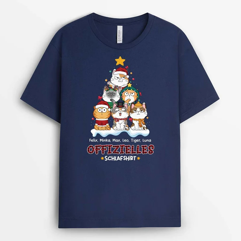 Offizielles Schlafshirt - Personalisiertes Geschenk | T-Shirt für Katzenliebhaber