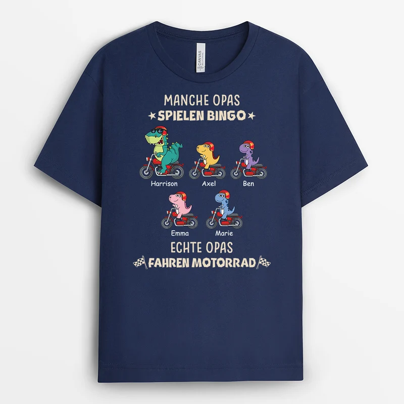 Manche Opas Spielen Bingo Echte Opas Fahren Motorrad - Personalisiertes Geschenk | T-Shirt für Männer