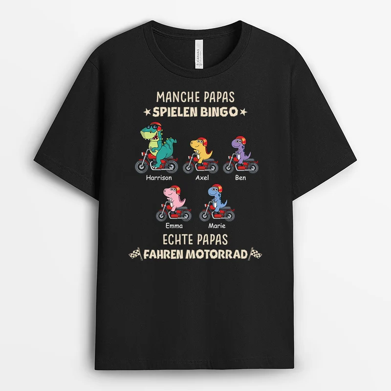Manche Opas Spielen Bingo Echte Opas Fahren Motorrad - Personalisiertes Geschenk | T-Shirt für Männer