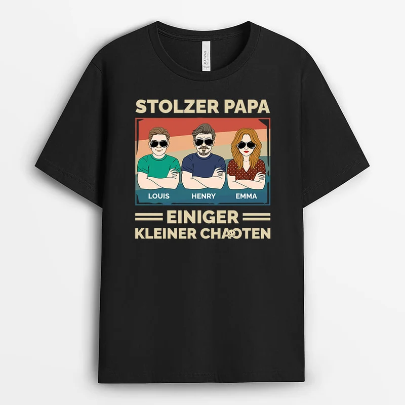 Stolzer Papa Opa Einiger Kleiner Chaosmacher - Personalisiertes Geschenk | T-Shirt für Männer