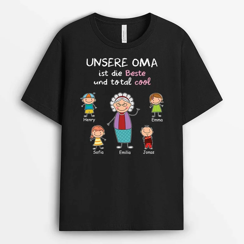 Unsere OMA/MAMA Ist Die Beste Und Total Cool - Personalisiertes Geschenk | T-Shirt für Damen