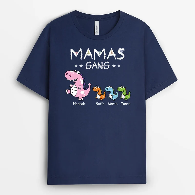 Opas/Papas Bande Dinosaurier Buntstift - Personalisiertes Geschenk | Schwarzes T-shirt für Männer