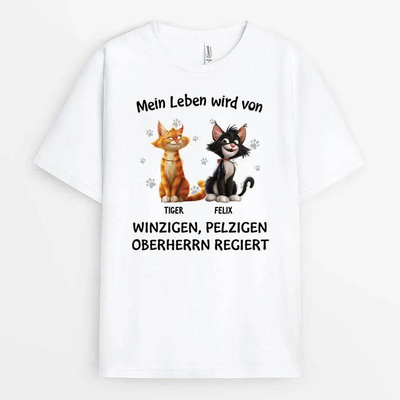 Mein Leben Wird Von Winzigen Pelzigen Oberherren Regiert - Personalisiertes Geschenk | Lustiges T shirt Katze