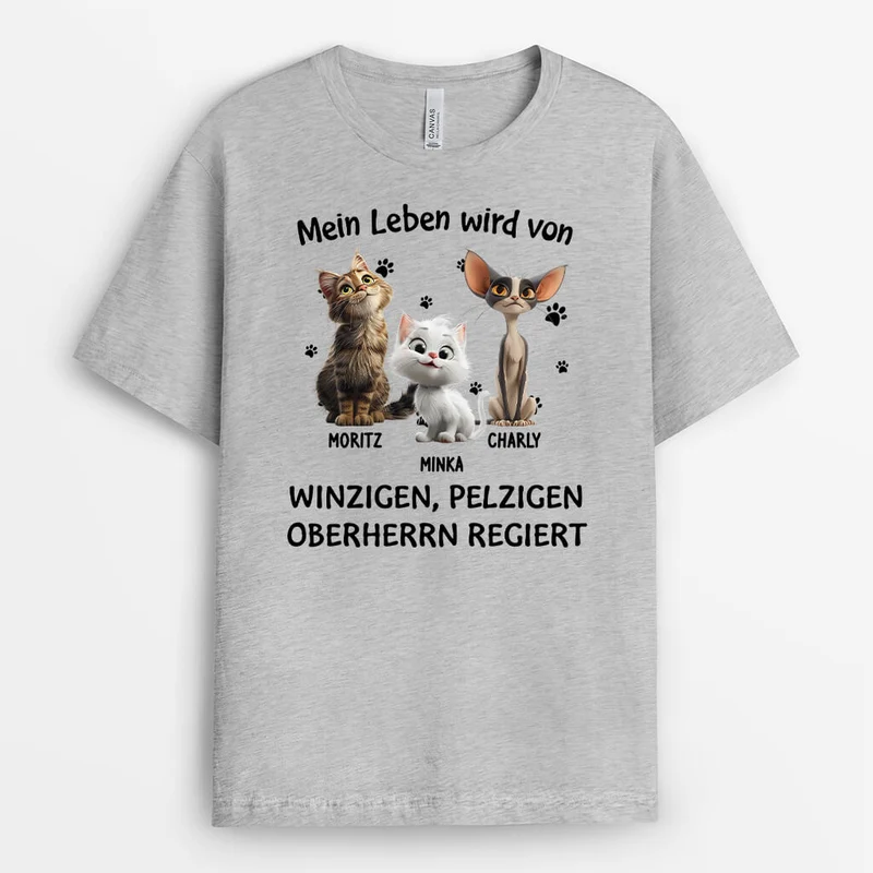 Mein Leben Wird Von Winzigen Pelzigen Oberherren Regiert - Personalisiertes Geschenk | Lustiges T shirt Katze