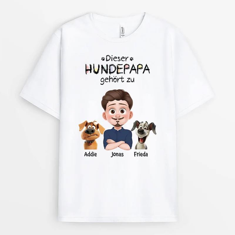 Dieser Hundepapa Gehört Zu - Personalisiertes Geschenk | T shirt Hund