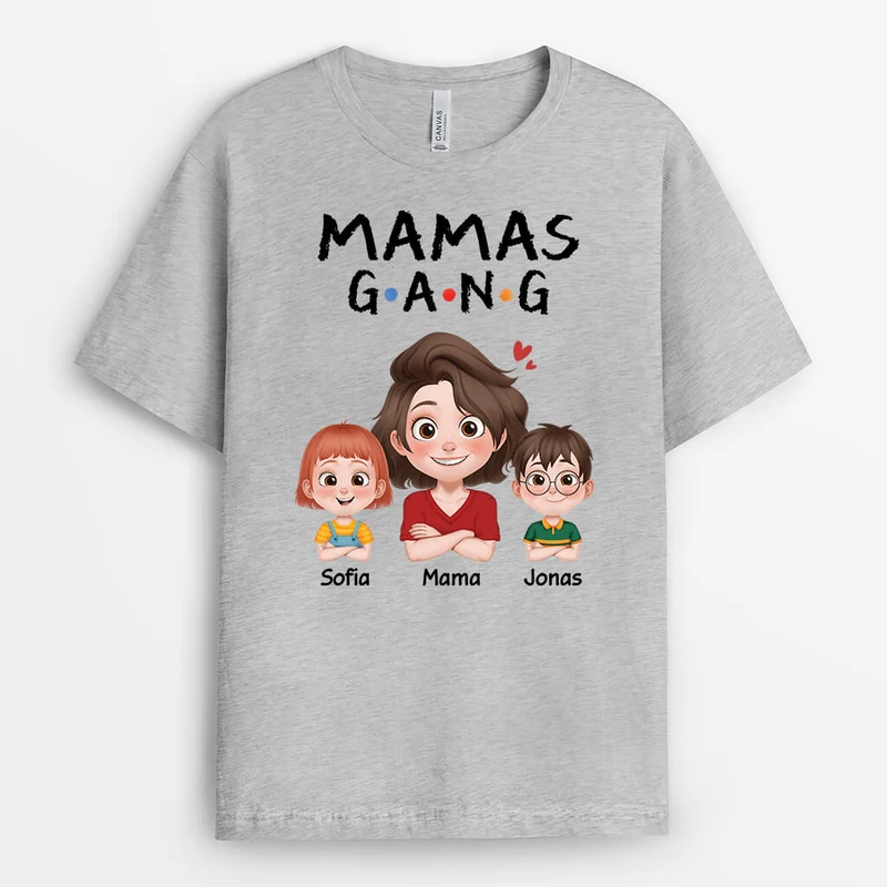 Mamas Gang - Personalisiertes Geschenk | T-Shirt für Mamas Cartoon 3D