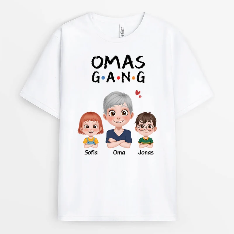 Mamas Gang - Personalisiertes Geschenk | T-Shirt für Mamas Cartoon 3D