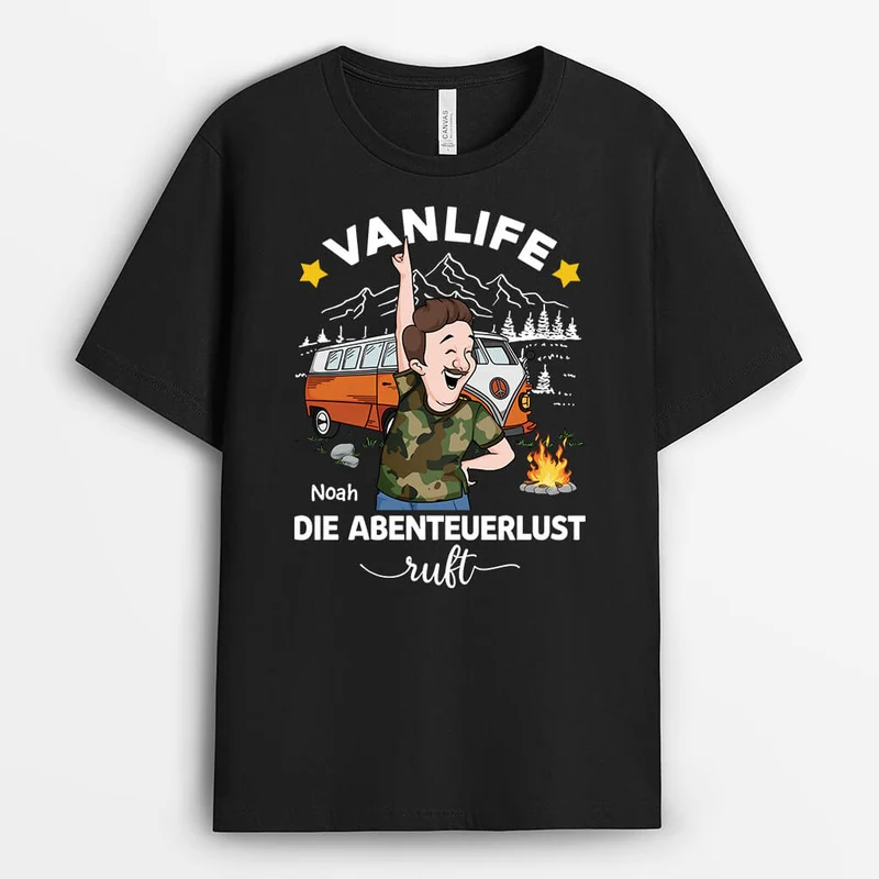 Vanlife Die Abenteuerlust Ruft - Personalisiertes Geschenk | T-Shirt Camping Lustig
