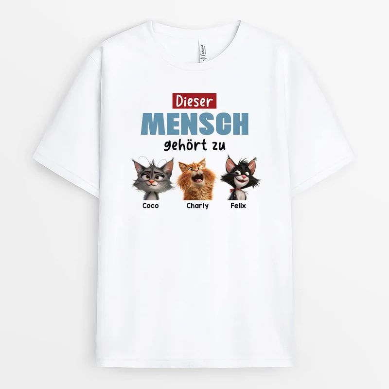 Dieser Mensch Gehört Zu - Personalisiertes Geschenk | Katze T-shirts