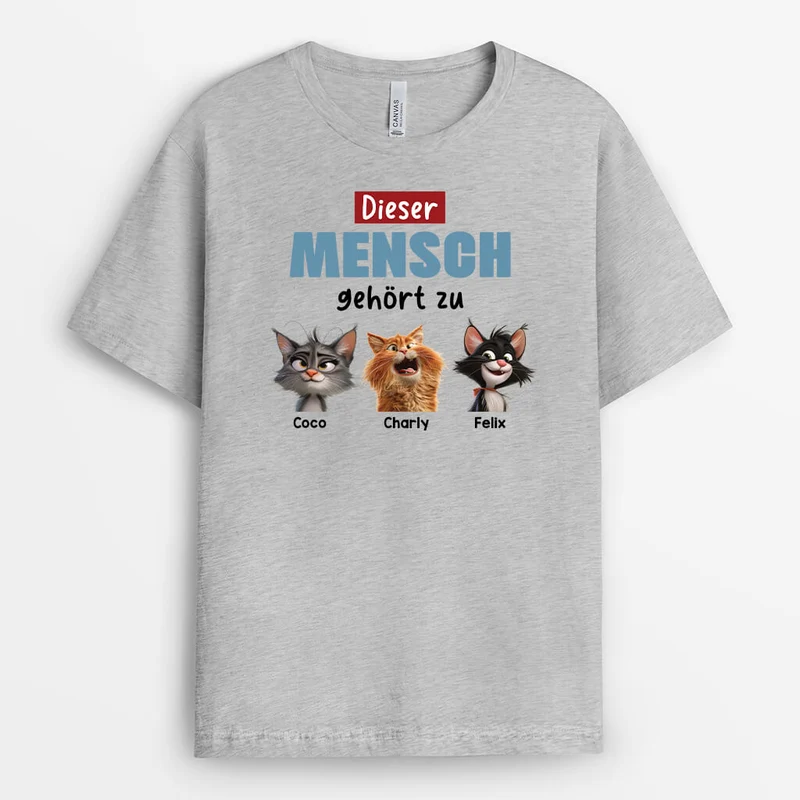 Dieser Mensch Gehört Zu - Personalisiertes Geschenk | Katze T-shirts