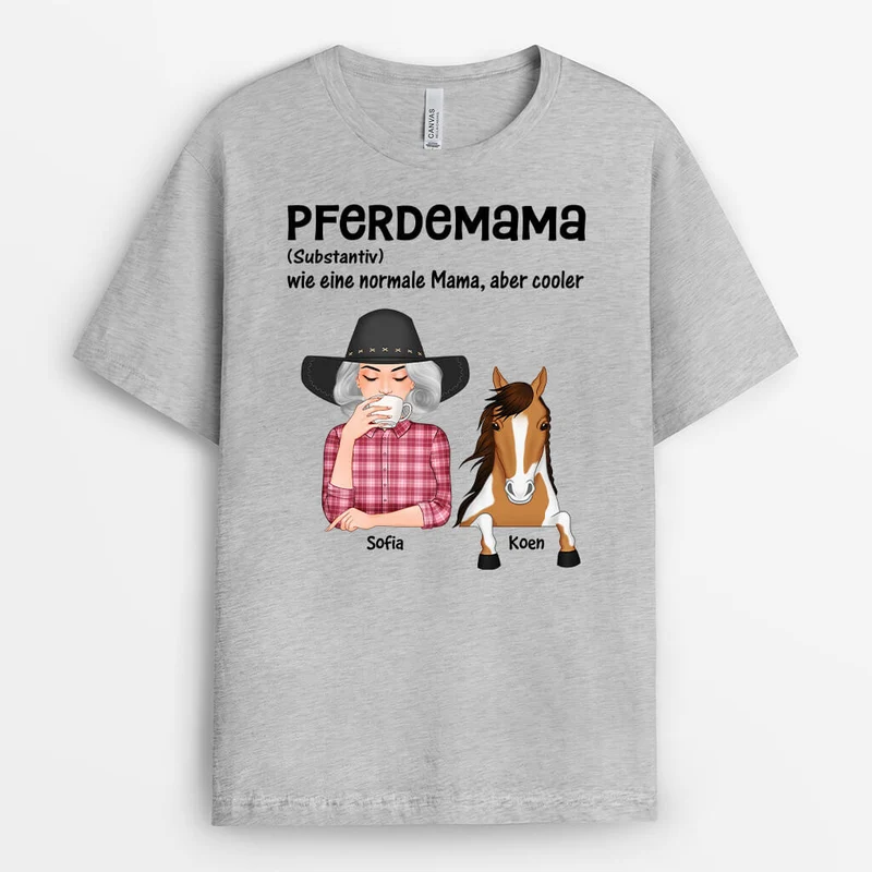 Definition Pferdemama - Personalisiertes Geschenk | T-Shirt für Pferdliebhaberin