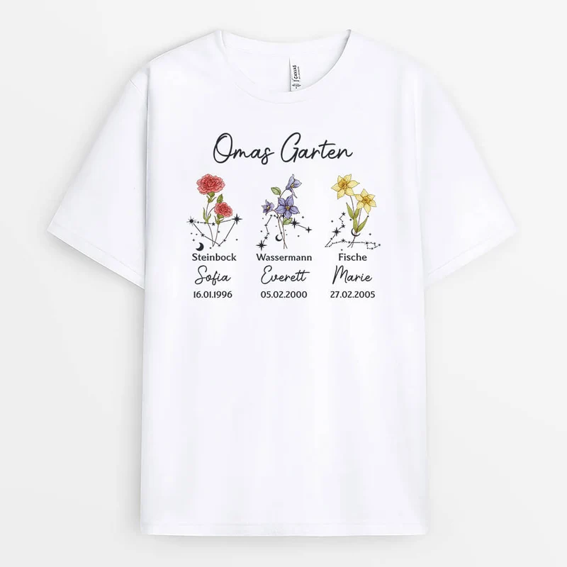 Sternbild Und Geburtsdatum - Personalisiertes Geschenk | T-Shirt für Omas