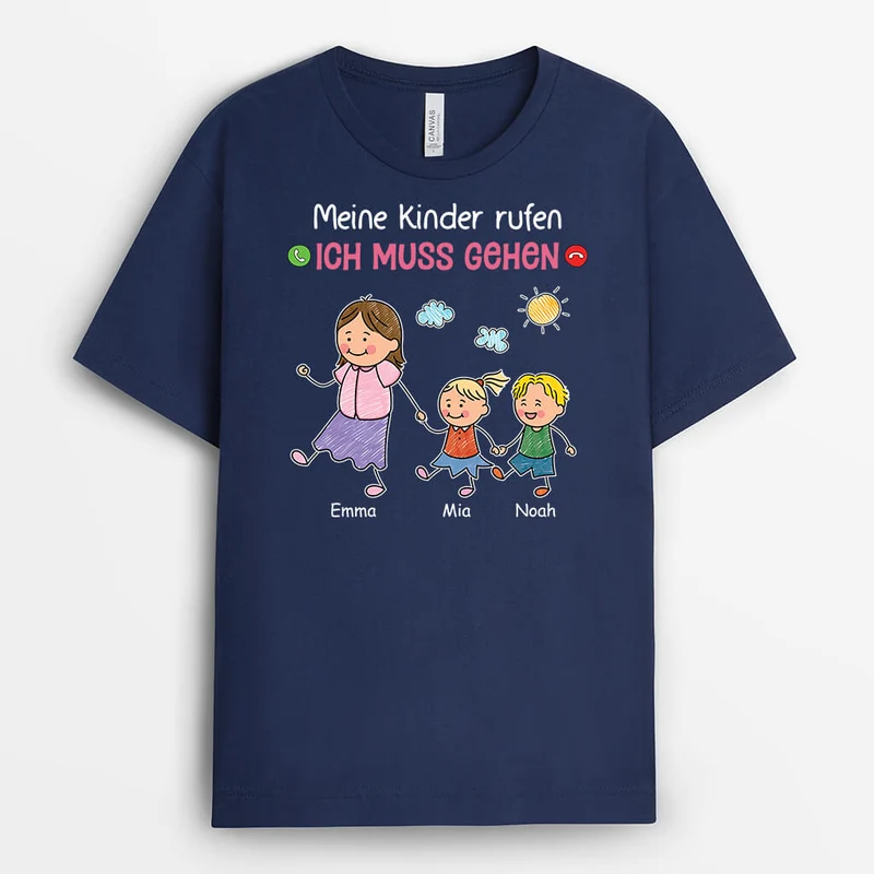 Meine Enkelkinder/Kinder Rufen Ich Muss Gehen - Personalisiertes Geschenk | T-Shirt für Opas und Papas