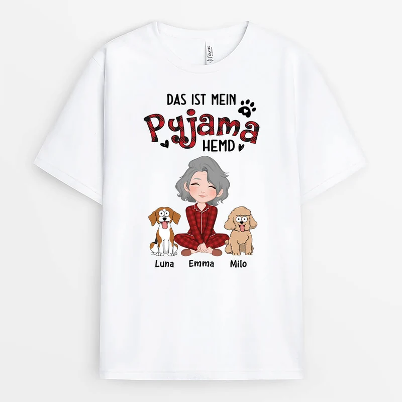 Das Ist Mein Pyjama Hemd - Personalisiertes Geschenk | T-shirt für Hundeliebhaber