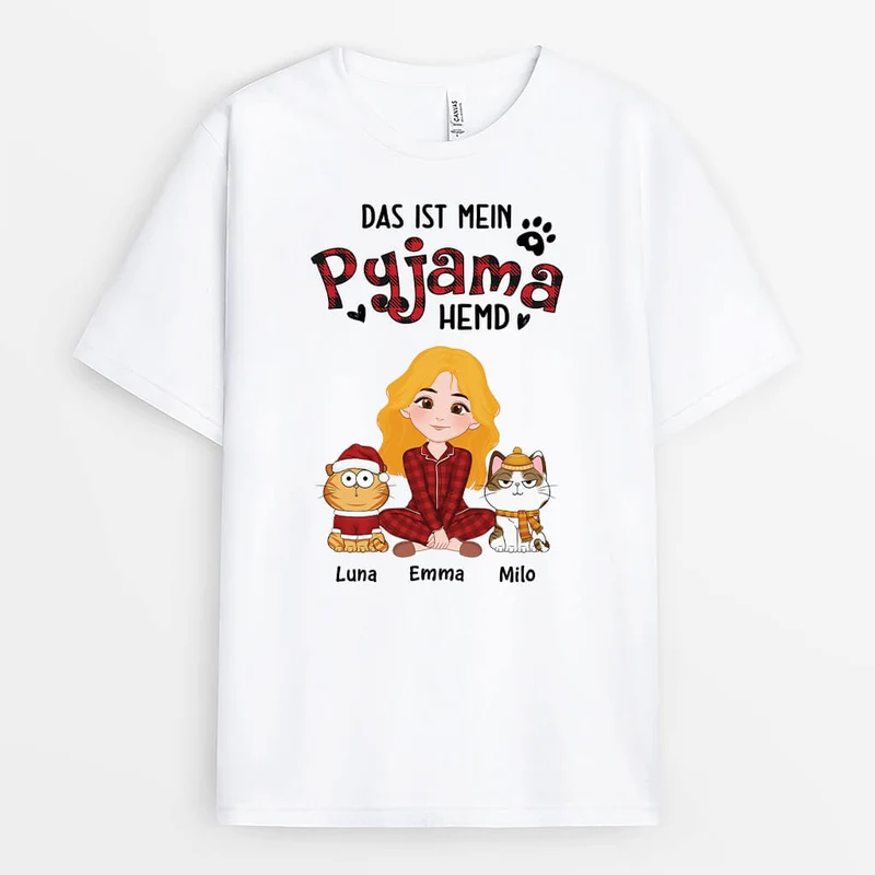 Das Ist Mein Pyjama Hemd - Personalisiertes Geschenk | T-shirt für Katzenliebhaber