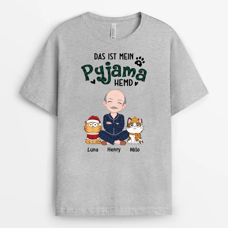 Das Ist Mein Pyjama Hemd - Personalisiertes Geschenk | T-shirt für Katzenliebhaber