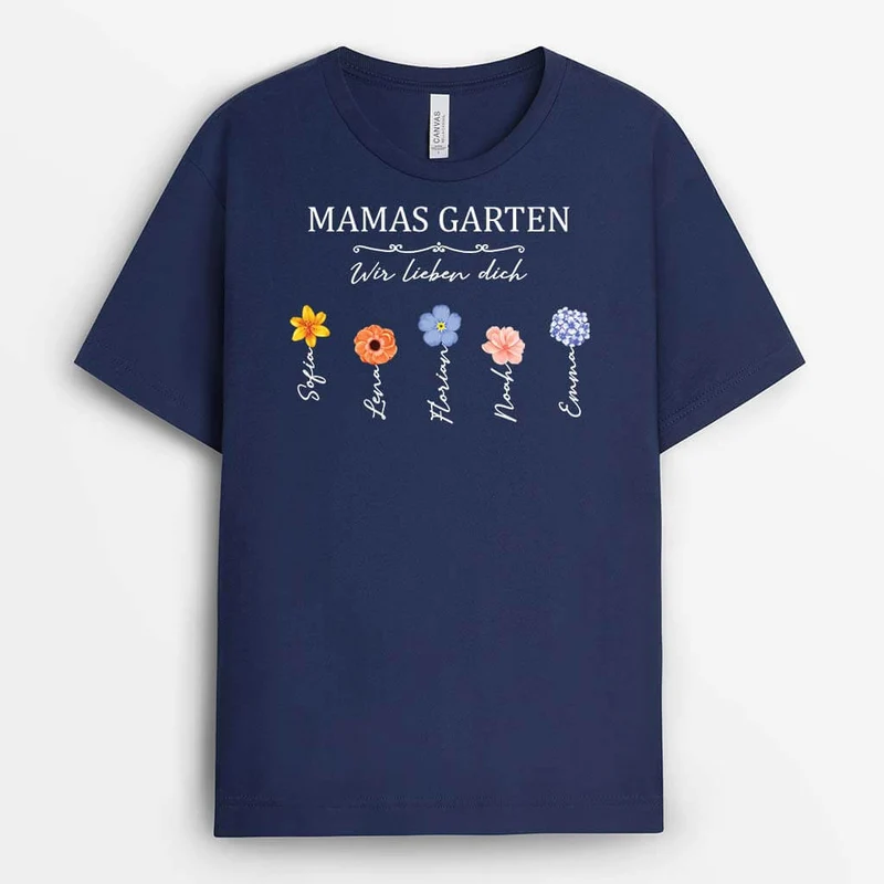 Omas/Mamas Garten Wir Lieben Dich - Personalisiertes Geschenk | T-Shirt für Damen