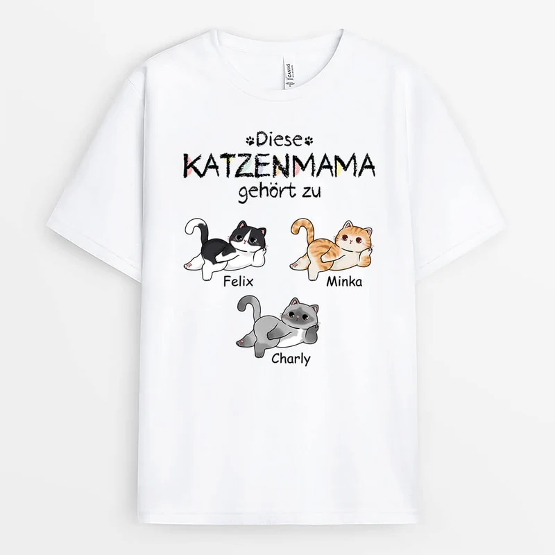 Diese Katzenmama/Dieser Katzenpapa Gehört Zu - Personalisiertes Geschenk | T-shirt für Katzenliebhaber