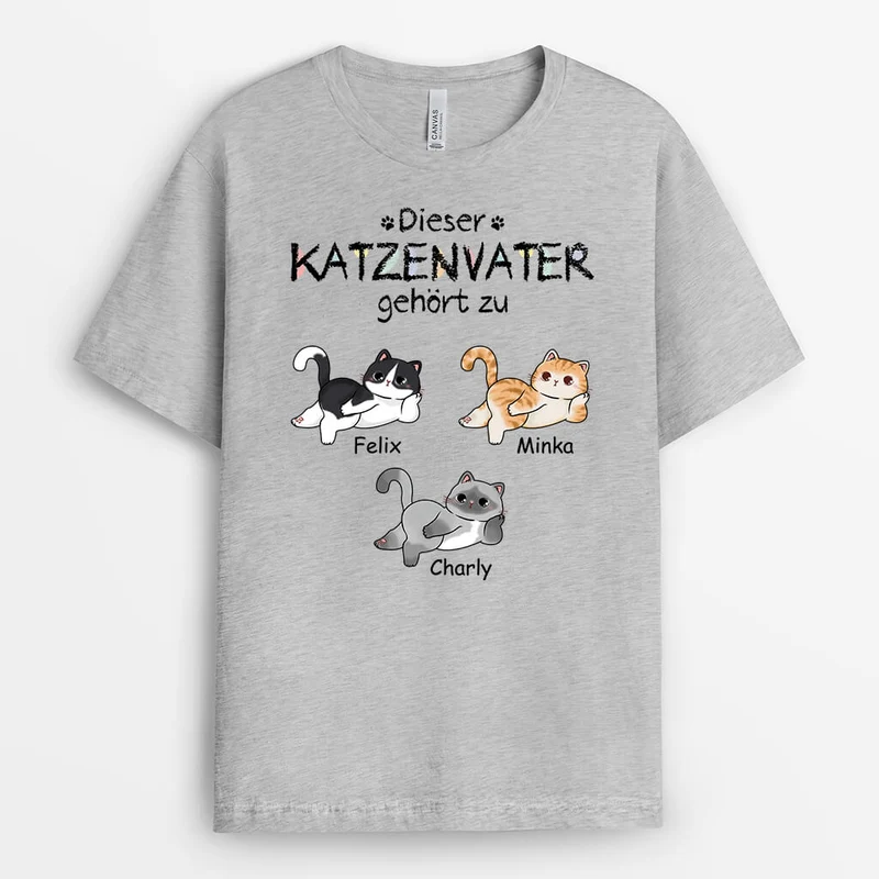 Diese Katzenmama/Dieser Katzenpapa Gehört Zu - Personalisiertes Geschenk | T-shirt für Katzenliebhaber