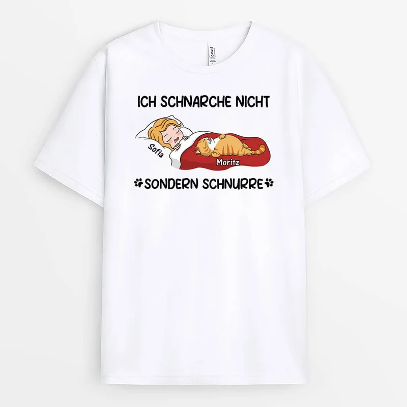 Ich Schnarche Nicht Sondern Schnurre - Personalisierte Geschenke | Lustiges T-Shirt für Katzenbesitzer