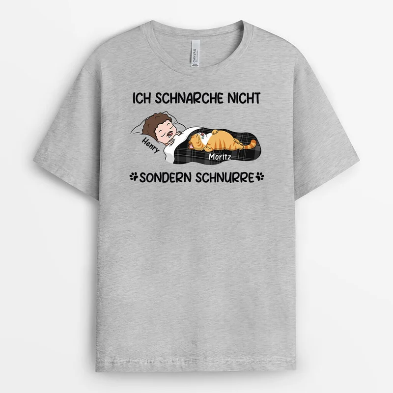 Ich Schnarche Nicht Sondern Schnurre - Personalisierte Geschenke | Lustiges T-Shirt für Katzenbesitzer