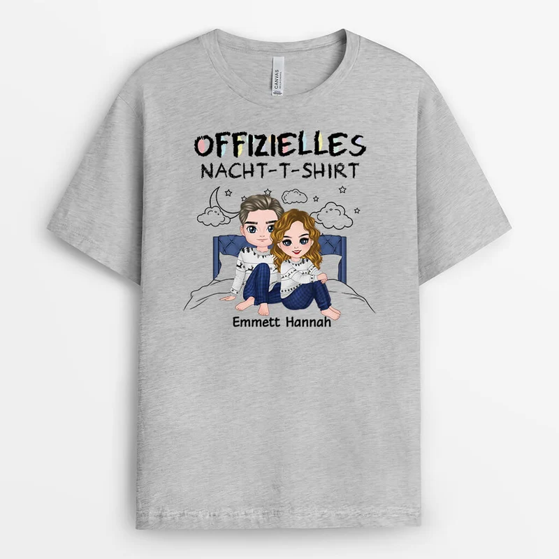 Offizielles Nacht-T-Shirt - Personalisiertes Geschenk | T-Shirt für Paare