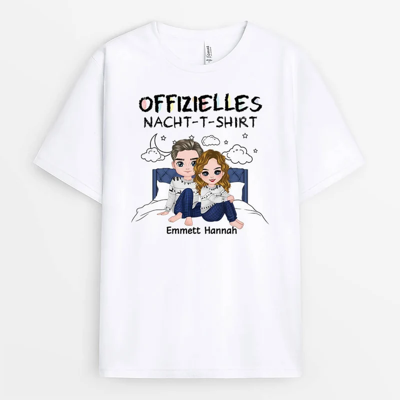 Offizielles Nacht-T-Shirt - Personalisiertes Geschenk | T-Shirt für Paare