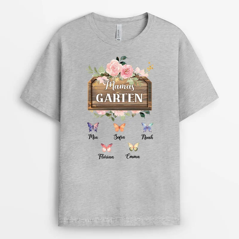 Omas Garten Tagfalter - Personalisiertes Geschenk | T-Shirt für Omas
