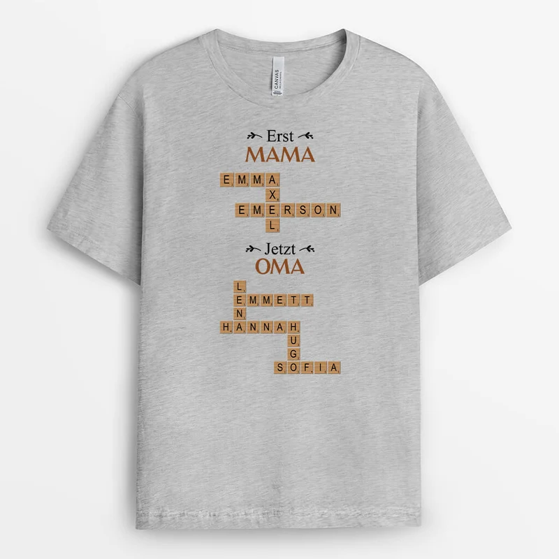 Früher Papa Jetzt Opa Kindernamen Kreuzworträtsel - Personalisiertes Geschenk | T-Shirt für Männer