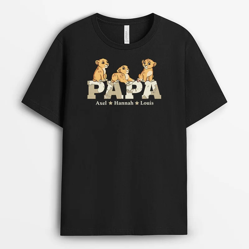 Opa Papa Löwenjunges Karte - Personalisiertes Geschenk | T-Shirt für Opas