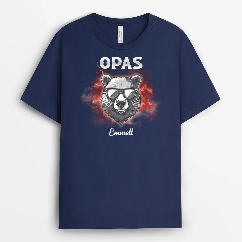 Opa Löwe - Personalisiertes Geschenk | Cooles T-Shirt für Opas