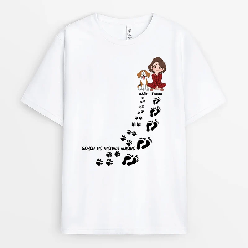Du Bist Nie Allein - Personalisiertes Geschenk | T-Shirt für Hundeliebhaber