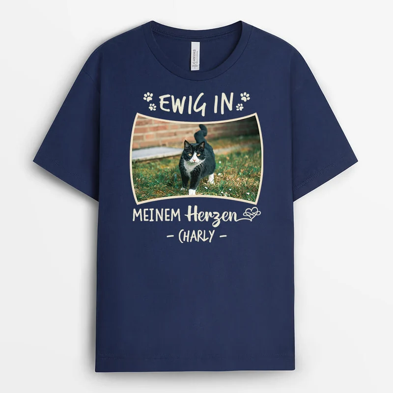 Ewig In Meinem Herzen - Personalisierte Geschenk | T-Shirt für Hundeliebhaber mit Foto