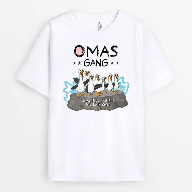 Mamas/Omas Bande Vögel - Personalisiertes Geschenk | T-Shirt für Damen