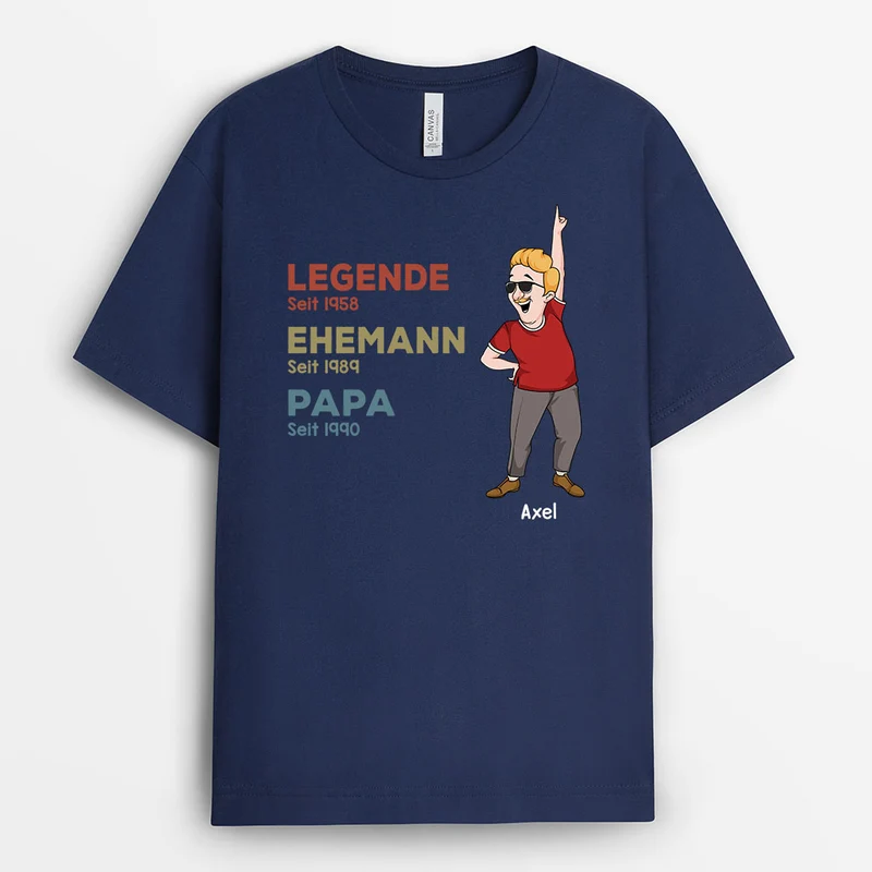 Legende Ehemann Papa Und Opa Seit - Personalisiertes Geschenk | T-Shirt für Männer