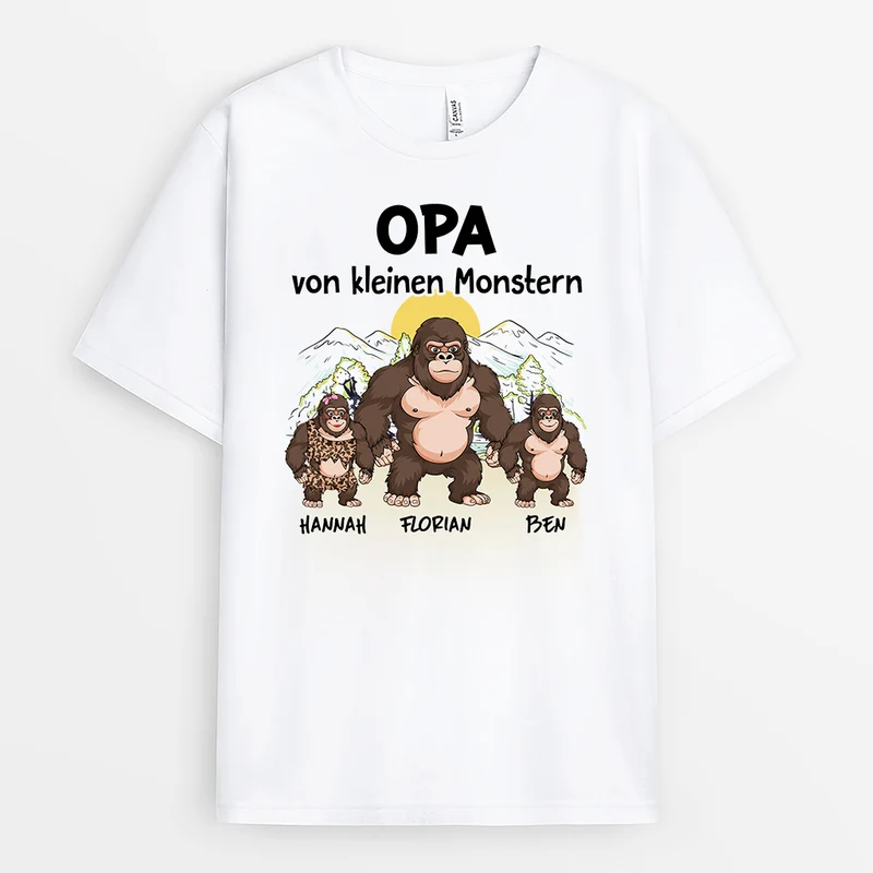 Papa/Opa Von Kleinen Monstern - Personalisiertes Geschenk | T-Shirt für Männer