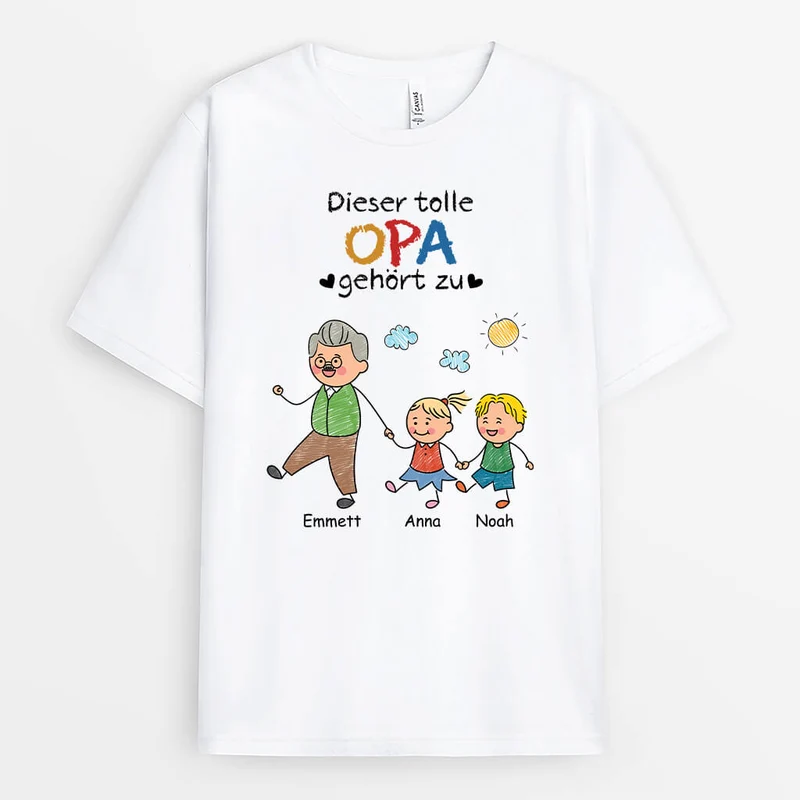 Dieser Tolle Opa Gehört Zu - Personalisiertes Geschenk | T-Shirt für Opas