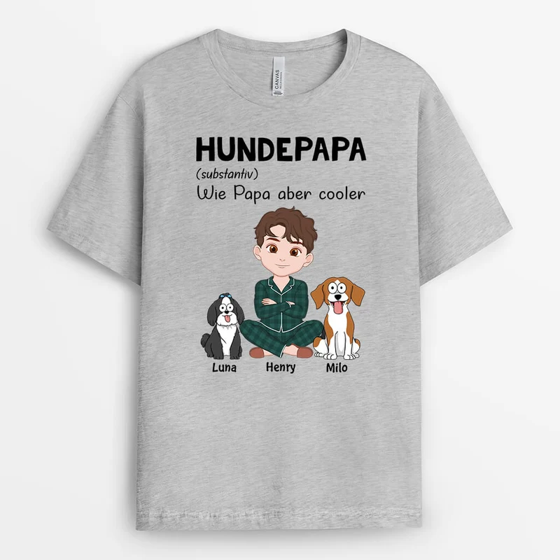 Definition Hundepapa - Personalisiertes Geschenk | T-Shirt für Hundeliebhaber